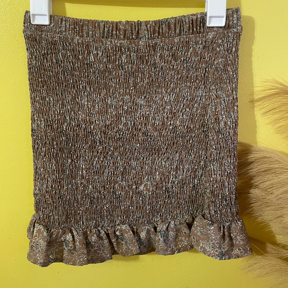 ☀️Windsor Brown Textured Mini Skirt